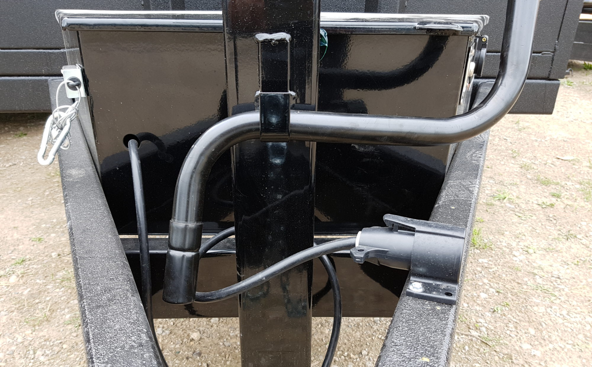 Connect-to-Protect 7 Way mounted to trailer frame, mounting, securing, and protecting the wire harness and plug